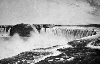 Currier & Ives Illustration 19th Century. The Falls of Niagara, From the Canada Side